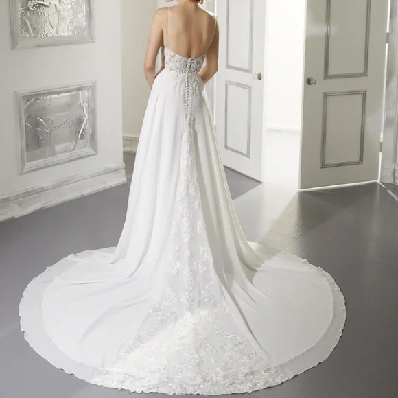 NEW Mori Lee Ailani Ivory Bridal Gown Wedding Dress Style 5873 Size 10 - Picture 3 of 16